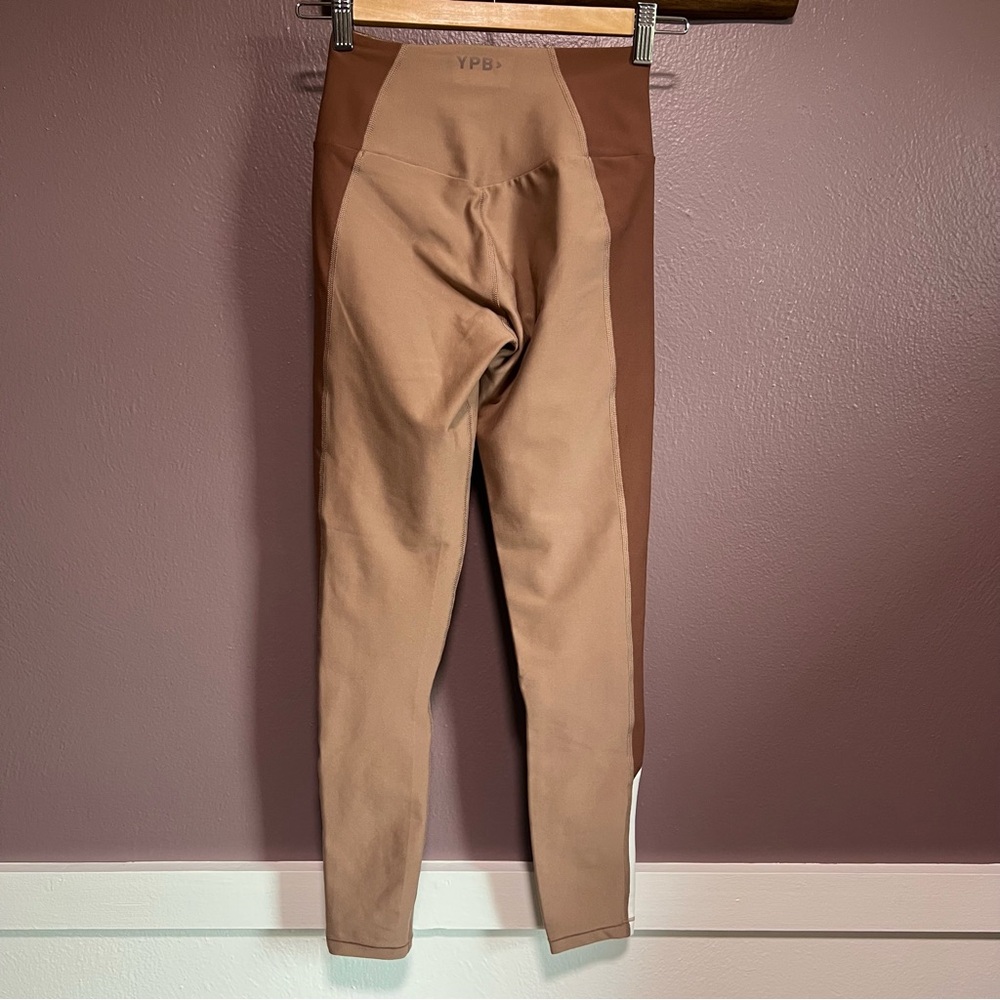 YPB Brown and Tan Colorblock Leggings - Picture 2 of 7